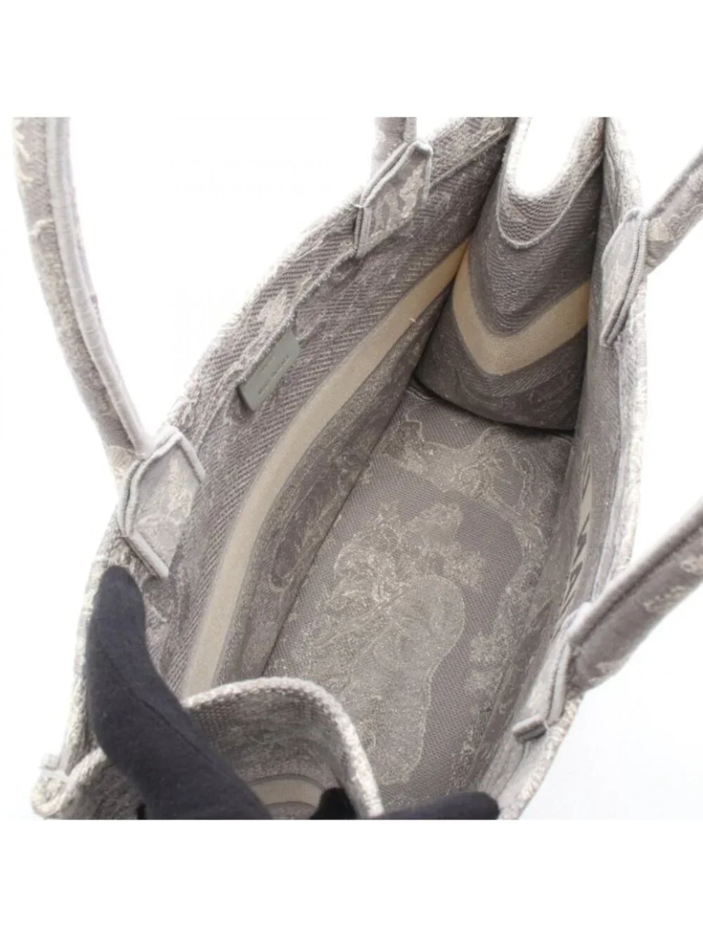 Dior Tote Book Gray Canvas